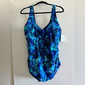 Beach Belle, one-piece swimsuit.